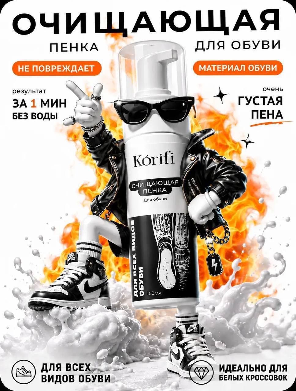 Пена для чистки обуви